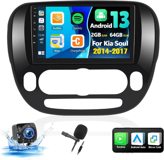 9 Inch Android 13.0 2G+32GB For KIA SOUL 2013-2019 Car GPS Navigation Multimedia Player Radio Tape Recoder Head Unit DSP Carplay
