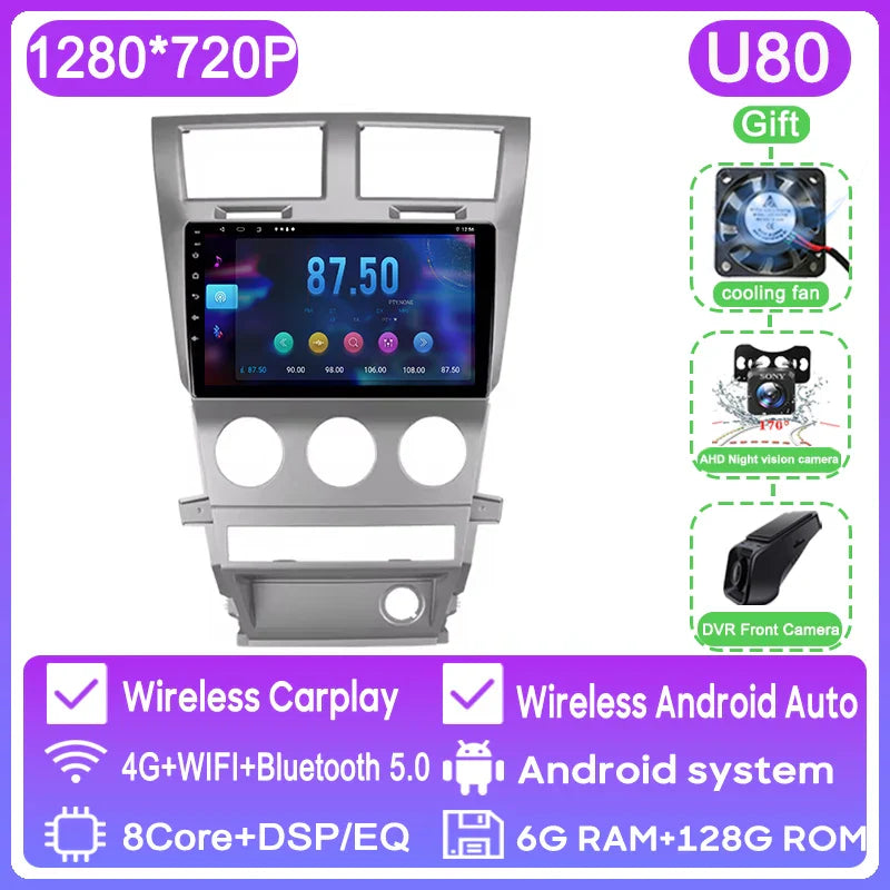 Car Radio Carplay For Dodge Avenger JS 2007 - 2010 For Dodge Nitro 2006 - 2011 Navigation GPS Android Auto Multimedia Player BT