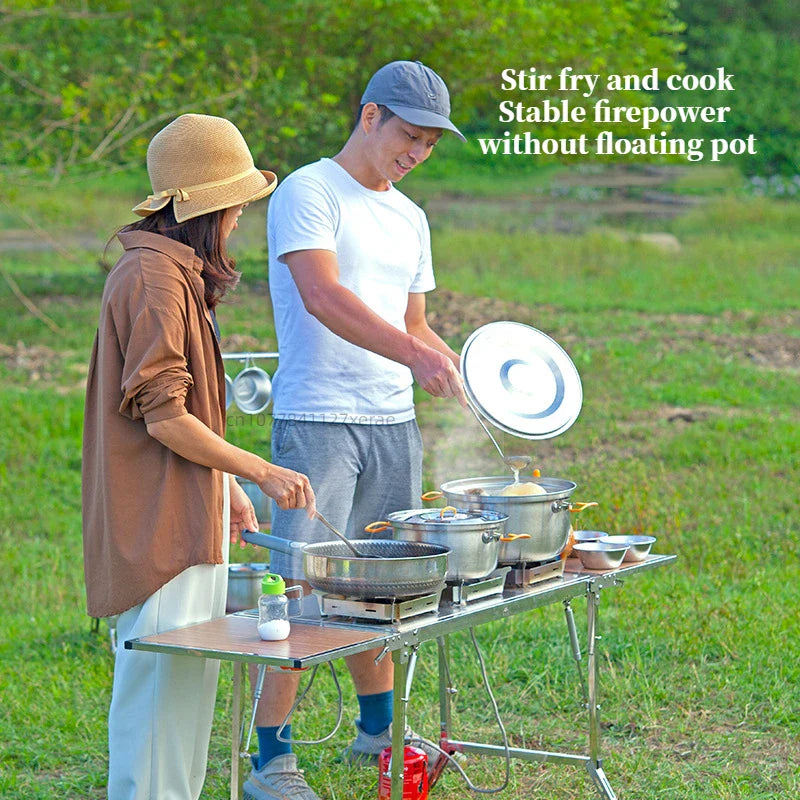 Outdoor stove IGT table gas stove, portable folding stove, multifunctional high-power high flame stove for camping and travel