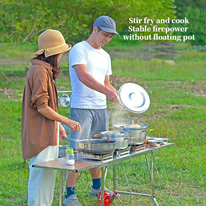 Outdoor stove IGT table gas stove, portable folding stove, multifunctional high-power high flame stove for camping and travel