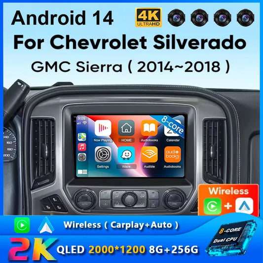Android 14 Car Radio For Chevrolet Silverado 3 GMTK2 2014 2015 2016 2017 2018 Carplay Auto Multimedia Player Stereo DSP WIFI 4G