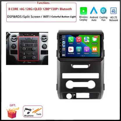 For Ford F150 P415 Raptor 2008 - 2014 Car FM/AM DSP 4G Android OS Carplay Auto WIFI  Radio Stereo Multimedia Player 2din BT 5.0