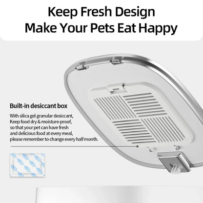 ROJECO Automatic Cat Feeder Pet Smart Cat Food Kibble Dispenser Remote Control Auto WiFi Double Feeder For Cats Dog Accessories