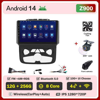 For Dodge Ram 1500 2500 3500 (2013-2019) Carplay Auto Screen Wireless Android Auto Car Intelligent Systems AutoMotive 8 Core DSP