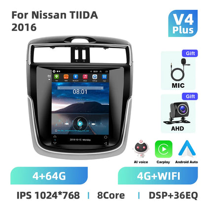 Podofo 8+128G 9.7''Car Radio For Nissan TIIDA 2016 Multimedia Player Carplay Android Auto 8Core WIFI&4G GPS Navigation Car Audio