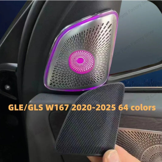 For Mercedes Benz GLE GLS W167 GLE53 Coupe GLS63 Speaker Cover 2020-2025 64Colors LED Tweeter Cover Car Decorative Ambient Light