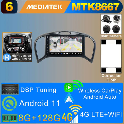 2Din Android 11 8G+128G Car Radio Stereo For Nissan Juke YF15 2010-2019 GPS Navigation Bluetooth 5.0 Tethering Carplay Autoradio