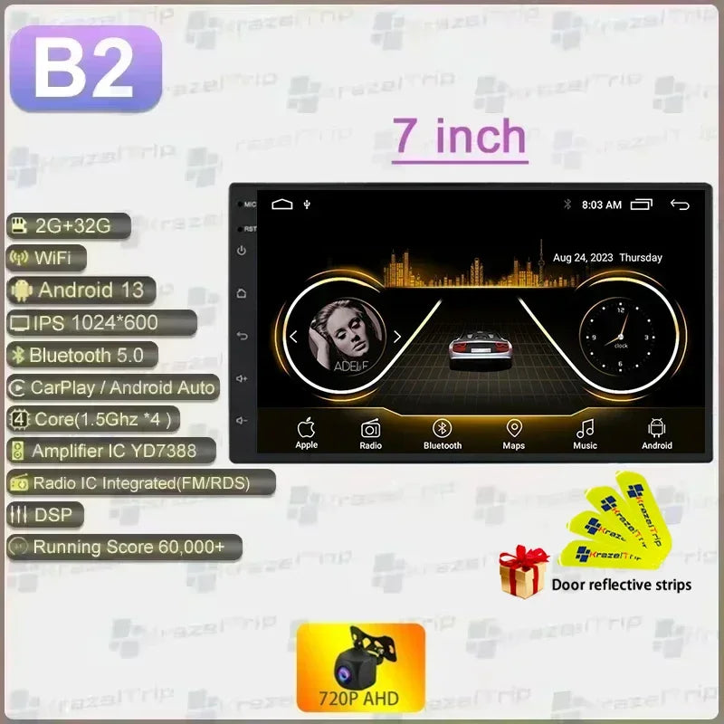 1280*720Screen 7 9 10 Inch 2Din Android Auto Carplay 8163 Car Radio Audio Multimedia Player for Hyundai Toyota Nissan Kia Stereo