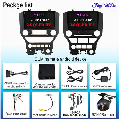 Android 14 Carplay FOR FORD Mustang S550 2014-2021 Multimedia Car Player Navigation Screen GPS Radio No 2 Din Stereo Head Unit