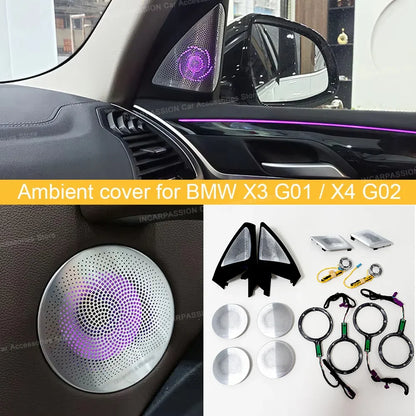 11-Color LED Speaker Covers for BMW X3/X4 G01/G02 - Hi-Fi Audio Upgrade with Ambient Lights