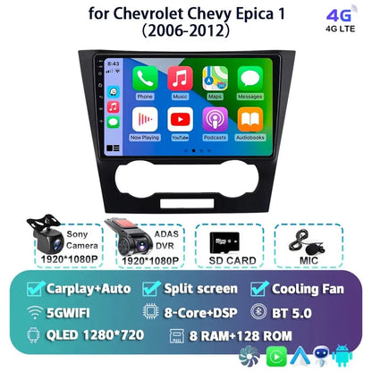 Android 14 Carplay Auto For Chevrolet Epica 1 2006 2007 2008 - 2012 Car Radio GPS Multimedia 2 Din Stereo Head Unit Player Video