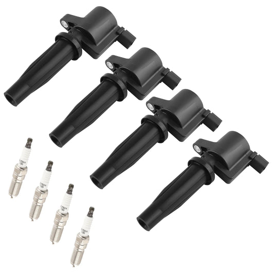 4 Ignition Coils & Spark Plugs For Lincoln Mercury Ford 2.0L/2.5L L4 UF621 5019