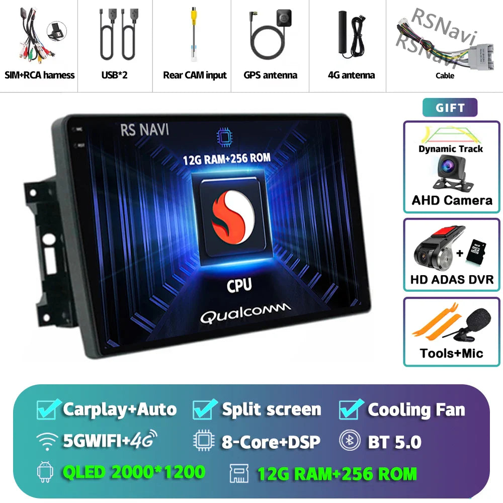 Android 14 Car Radio For Jeep Compass Grand Cherokee Wrangler Chrysler Sebring Town Country Dodge Charger Multimedia Stereo 2din