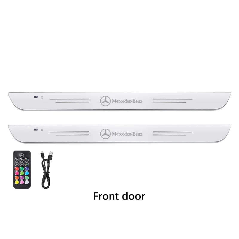 Car LED Wireless Welcome Pedal Light Door Sill Light For Mercedes-Benz AMG A C E V Class GLA Sprinter ML Vito GLK CLA SLK SL GLC