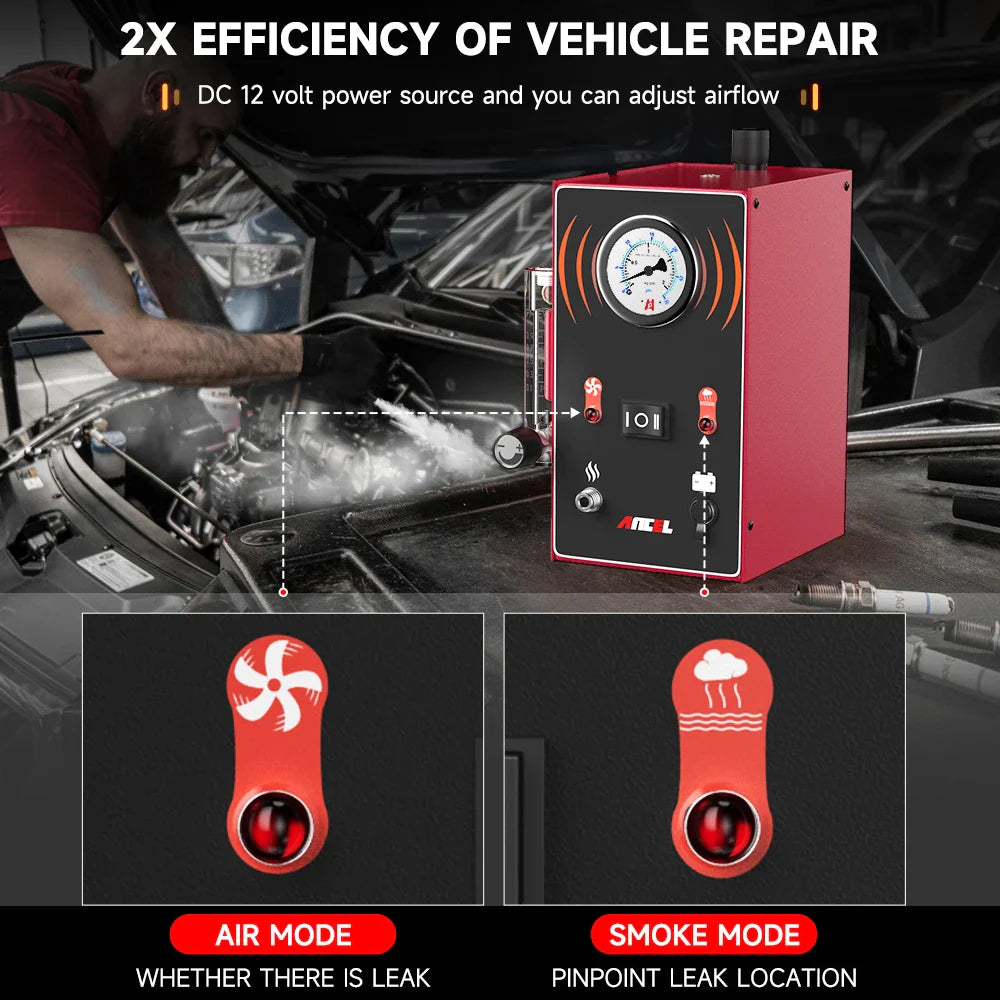 ANCEL S300 Car Smoke Leak Detector Turbo 12V with Pump EVAP Pipe Leak Locator Smoke Generator Diagnostic Tool for Car Motorcycle power tools