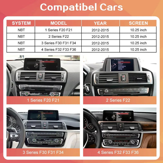 1920*720 Wireless Carplay Multimedia Screen Android Auto For BMW 1 2 3 4 Series F20 F21 F22 F23 F45 F30 F31 F33 F36 NBT System