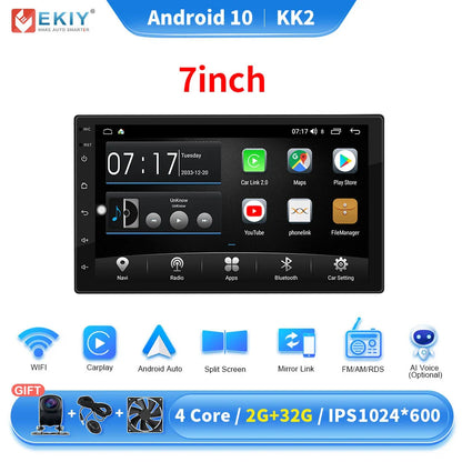 EKIY KK5 2 Din Android 7 9 10 in Car Multimedia Video Player Universal Stereo Radio GPS For Volkswagen Nissan Hyundai Kia Toyota
