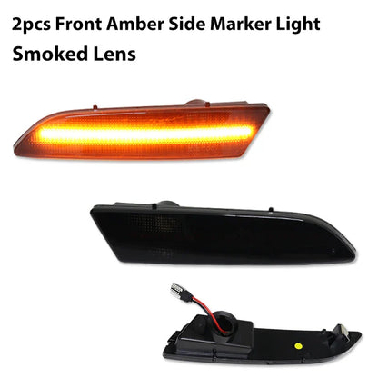 4PCS LED Side Marker light bumper front amber ＆ rear red turn Signal Lights for 2004 2005 2006 2007 -2008 Chrysler Crossfire