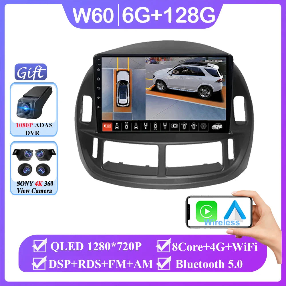 Android 14 Car For Toyota Previa ESTIMA ACR30 Tarago 2002-2006 QLED Stereo Radio Multimedia Player Head Unit GPS 4G BT Carplay
