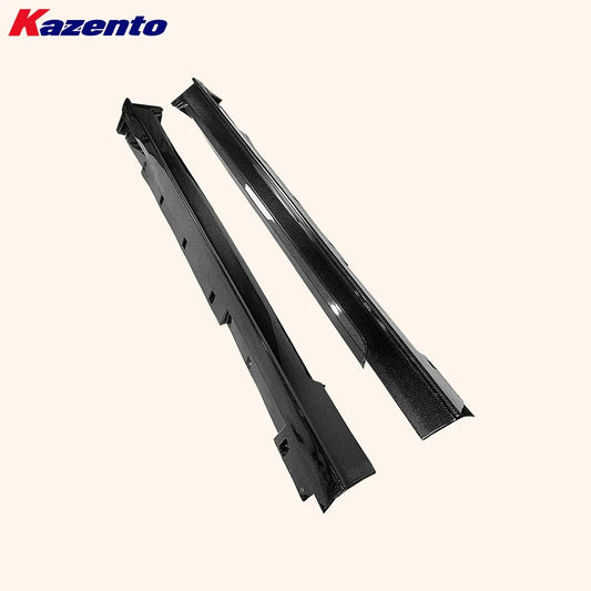 For Infiniti Q50 2013-24 KZ Style Carbon Side Skirts with Wider Line Replacement