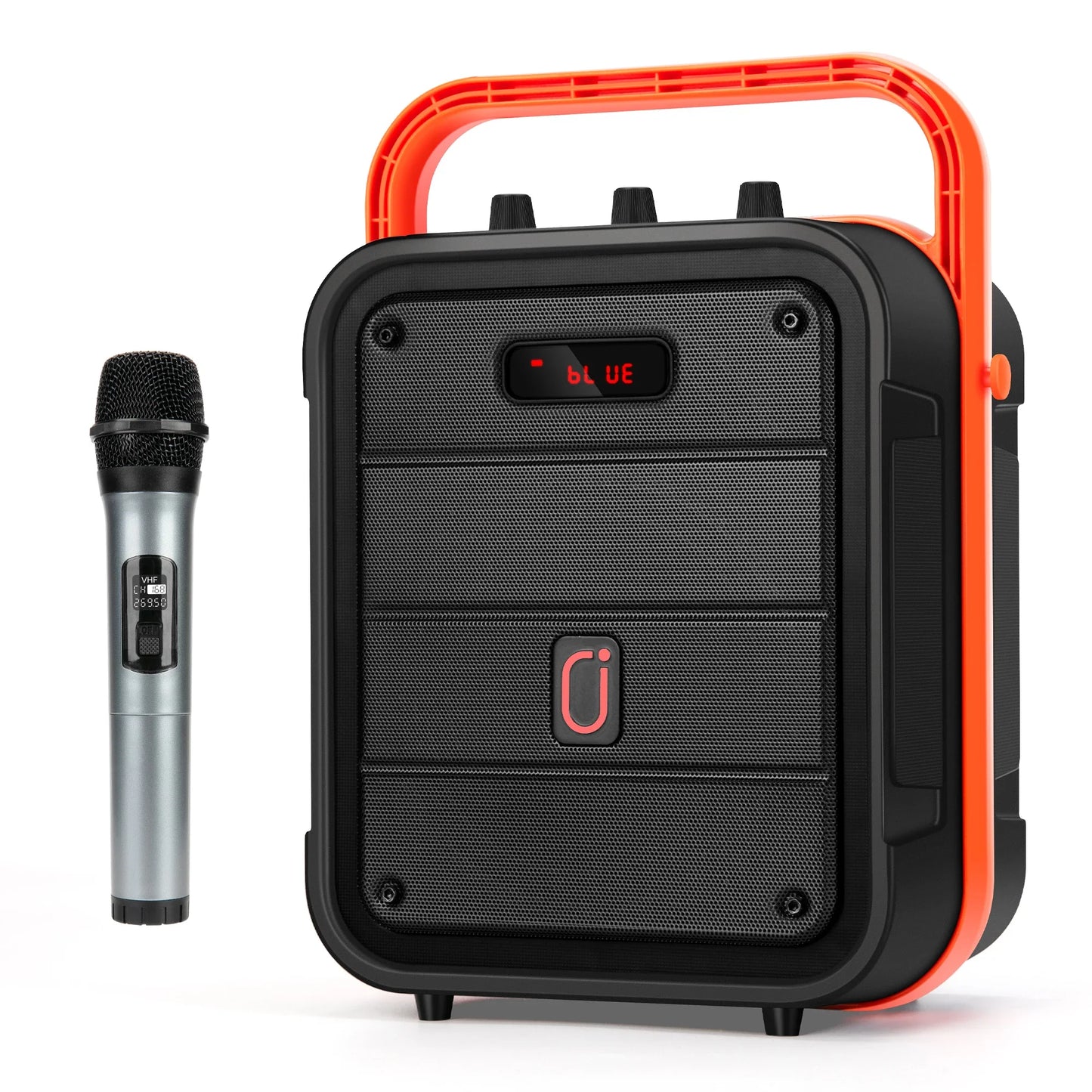 FanFun Karaoke Machine with 1 Wireless Microphones, Portable Bluetooth Speaker with Bass/Treble Adjustment, PA System