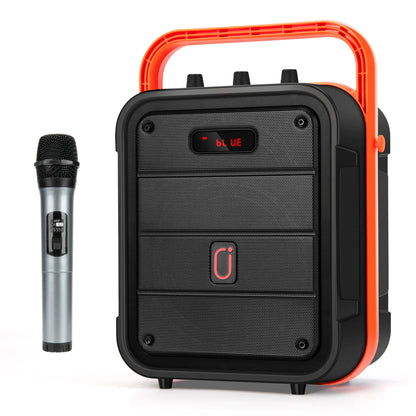 FanFun Karaoke Machine with 1 Wireless Microphones, Portable Bluetooth Speaker with Bass/Treble Adjustment, PA System