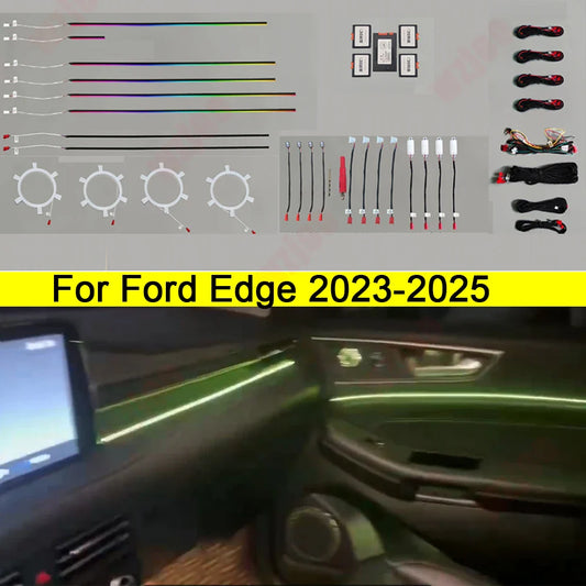 Car 64 colors dynamic Ambient light for Ford Edge 2023 2024 2025 Atmosphere Lamp upgrade screen APP control