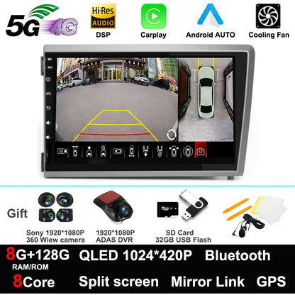 Android 13 For Volvo S60 V70 XC70 2000-2004 GPS Car Radio Stereo Multimedia Player Audio Navigation BT Carplay wifi+4G