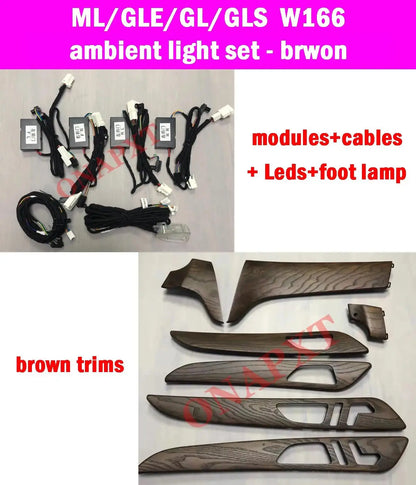 For Benz ML/GL/GLE/GLS/CLS/E/S W166 W292 X166 W218 W212 W221 LED BO Tweeter Ambient Light Upgrade Atmosphere Lamp Update Set