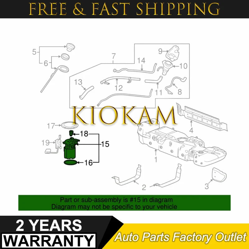 Fuel Pump Asse 19299717 For Cadillac Escalade Chevrolet Tahoe GMC Yukon 5.3L 6.2L M10177 FG1054 19259393 19179869 19206650