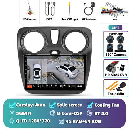 Android 14 Car Radio For Renault Lodgy Dacia Dokker 2012 2013 - 2021 Autoradio Auto Carplay WIFI+4G Multimedia DSP Stereo Player