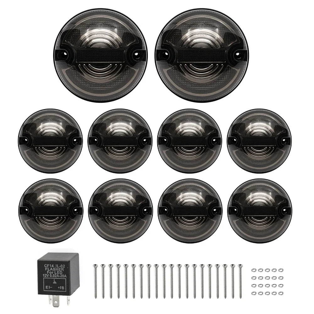for Land Rover Defender 90/110 1983-2019 Upgrade LED Fog Lights Stop Brake Reversing Light Turn Signal Lamps Position Lights