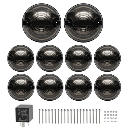 for Land Rover Defender 90/110 1983-2019 Upgrade LED Fog Lights Stop Brake Reversing Light Turn Signal Lamps Position Lights