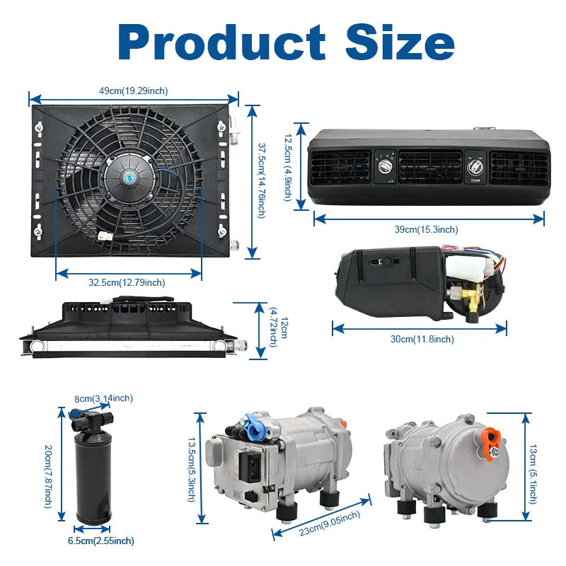 202 Universal Electric Compressor Car A/C 12V/24V Truck Air Conditioning Systems Air Conditioner Unit For Camper Van