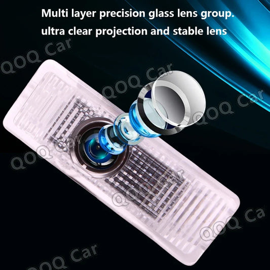 LED Car Welcome Laser Light For Rolls Royce Phantom Cullinan Ghost Spectre Wraith Projector Shadow Icon Decorative Lamp HD Glass