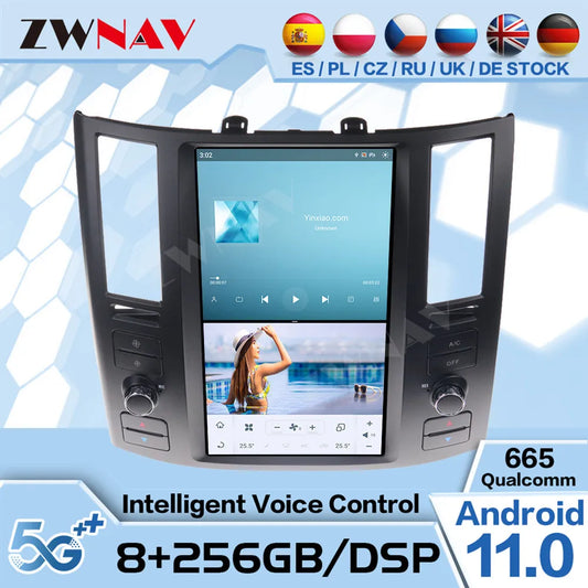 256GB Tesa- Screen For Infiniti FX35 FX45 2004 2005 2006 2007 2008 Android 11 Car Multimedia Player GPS Navigation Radio Stereo
