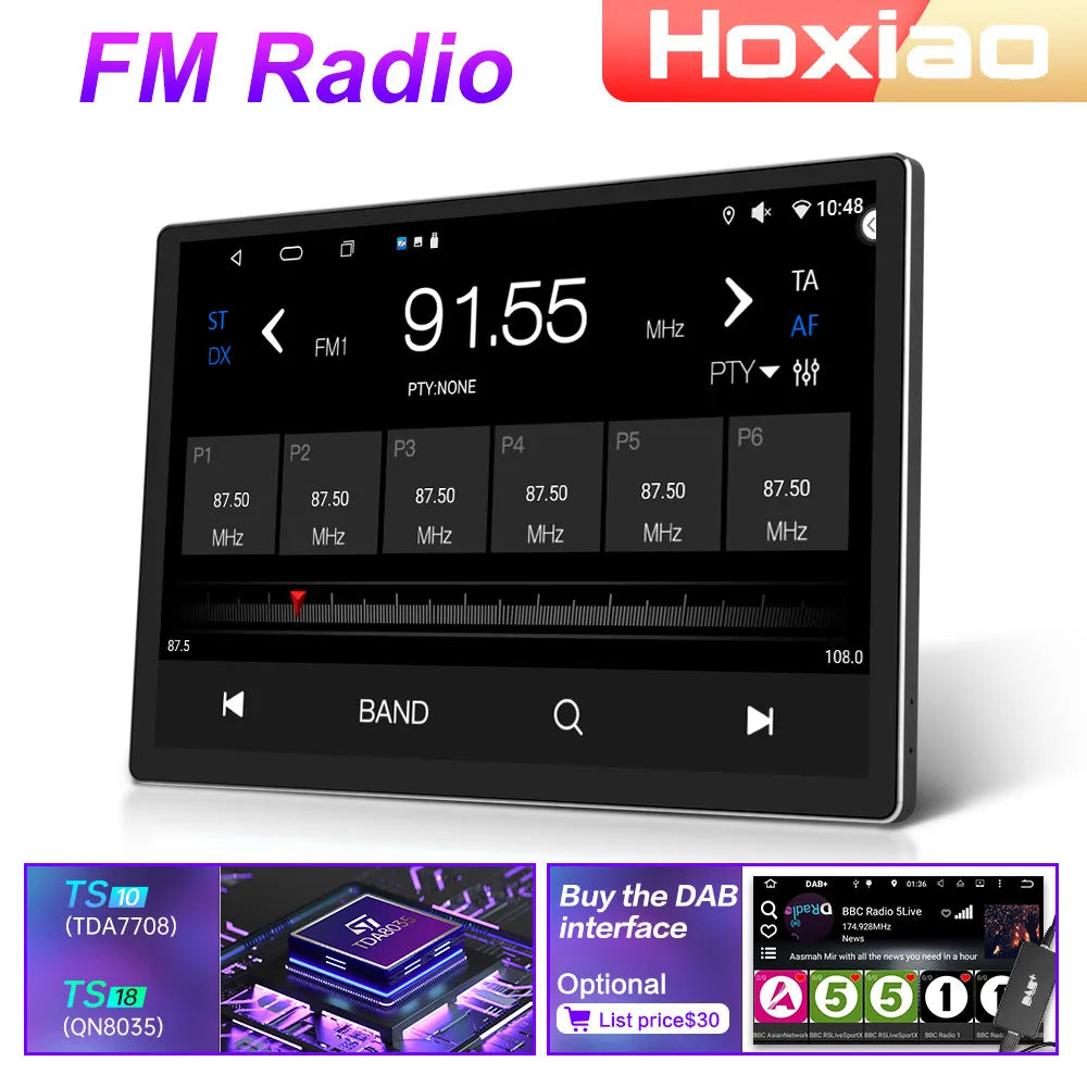 13.1" Car Radio GPS 2 din Android 11 Auto Carplay  For Nissan Hyundai KIA TOYOTA Honda Multimedia Player