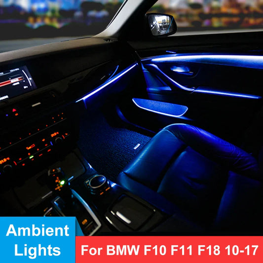 LED Ambient Lights For BMW F10/F18 5 Series 2010-2017 Interior Door Panel Decorative Trims Lamp Atmosphere Light Upgrade Kit