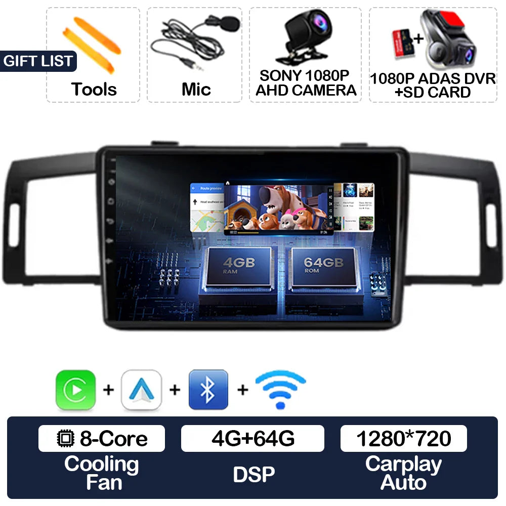 Android 15 Head Unit For Infiniti M35 2003 - 2010 Nissan Fuga 2005 - 2010 Car Radio Multimedia Video Player CarPlay Auto 4G WIFI