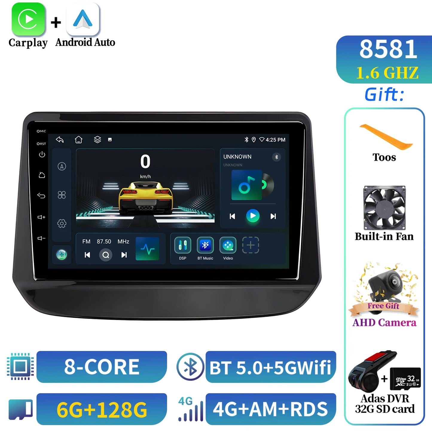 Android 14 Car Radio For Holden Chevrolet Onix Cavalier 2020 2021 Multimedia Wireless BT Carplay Navigation 7862 2K QLED Screen