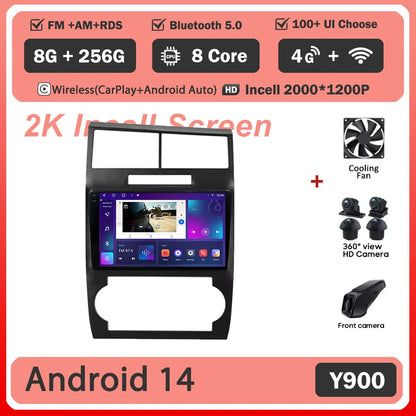 Android 14 For Dodge Charger LX 2005 - 2010 For Dodge Magnum 2 2003 - 2007 Car Radio Multimedia Video Player Navigation stereo