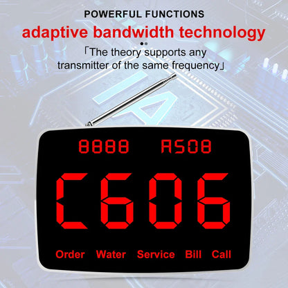 Wireless Waiter pager System Restaurant Smart Voice Broadcast 20 Call Buttons for Bar, Office, Cafe, and Customer Service Bell