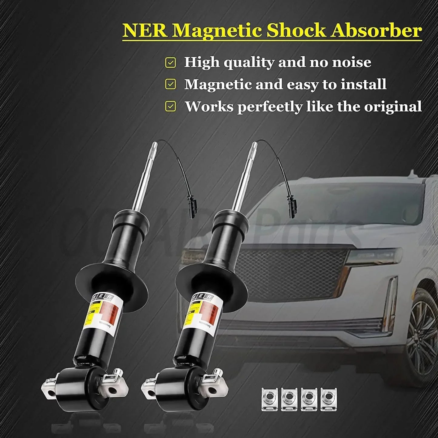 2x Front Rear Shock Absorbers for Chevrolet Tahoe Suburban Cadillac Escalade ESV GMC Yukon 2015-2020 84176675 84977478 23290661