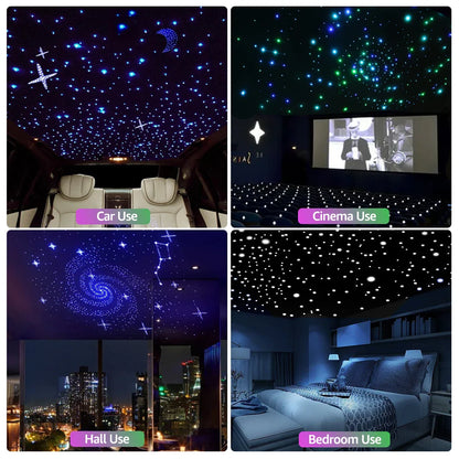 16W Car Roof Starlight Headliner Light Kit For Tesla Car Home APP Remote Controll Starry Sky RGBW Fiber Optic Ceiling Star Light
