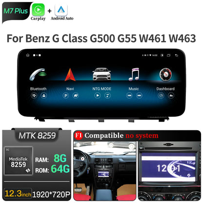 Car Radio For Mercedes Benz G Class G500 G55 W461 W463 2008-2015 Android 14 Wireless BT Carplay Snapdragon 680 Head Unit Screen