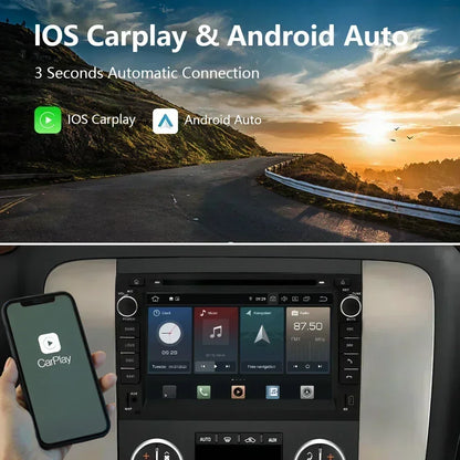 CHSTEK Car Radio Carplay DVD For GMC Chevrolet Yukon Denali Acadia Traverse Silverado Express Android 14 Bluetooth WIFI GPS RDS