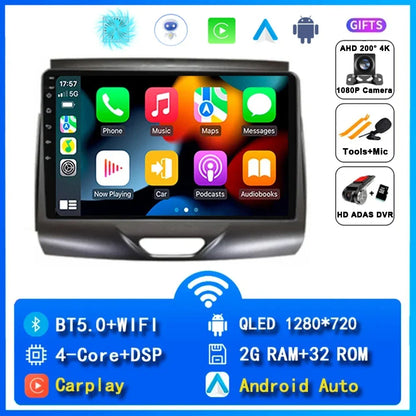 Android 15 Car Radio Stereo QLED Screen For Ford Ranger 2015 2016 2017 2018 2019 2020 GPS Multimedia Carplay Autoradio Head unit