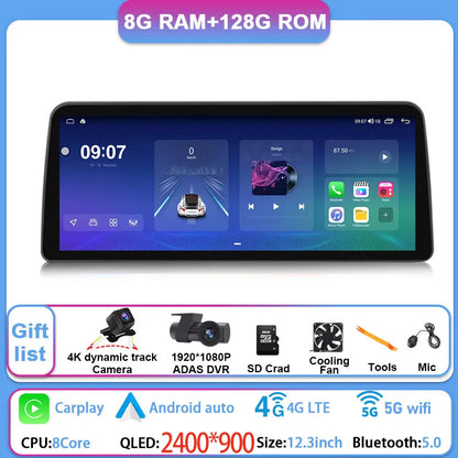 12.3 Inch Android 14 For GMC Yukon Chevrolet Tahoe Silverado 2007 - 2013 Car Radio Multimedia Player GPS Head Unit Auto StereoBT