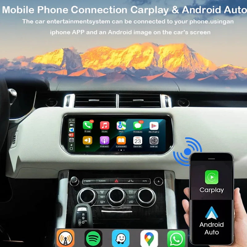 10.25inch Android 14 For Range Rover sport L494 Multimedia Player Radio Carplay auto retains the original feature menu AC Panel