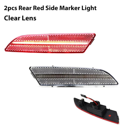 4PCS LED Side Marker light bumper front amber ＆ rear red turn Signal Lights for 2004 2005 2006 2007 -2008 Chrysler Crossfire